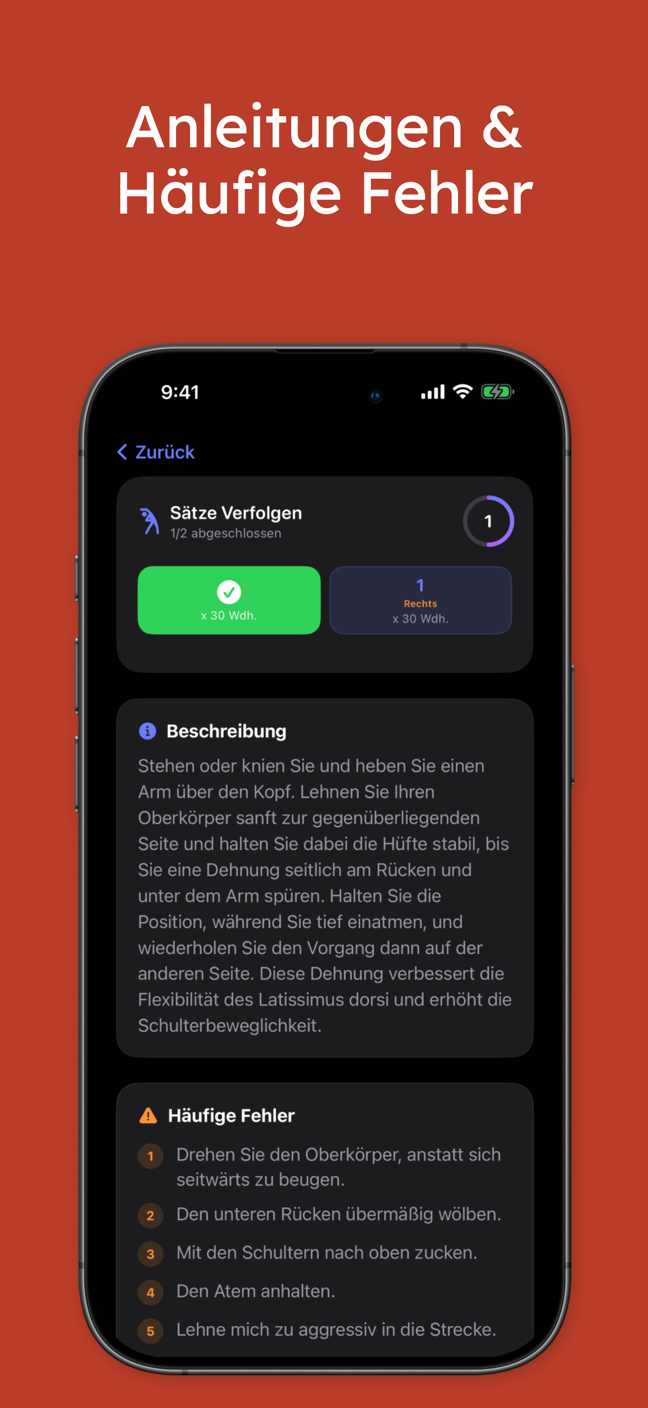 Posturist Tagesworkout Ansicht