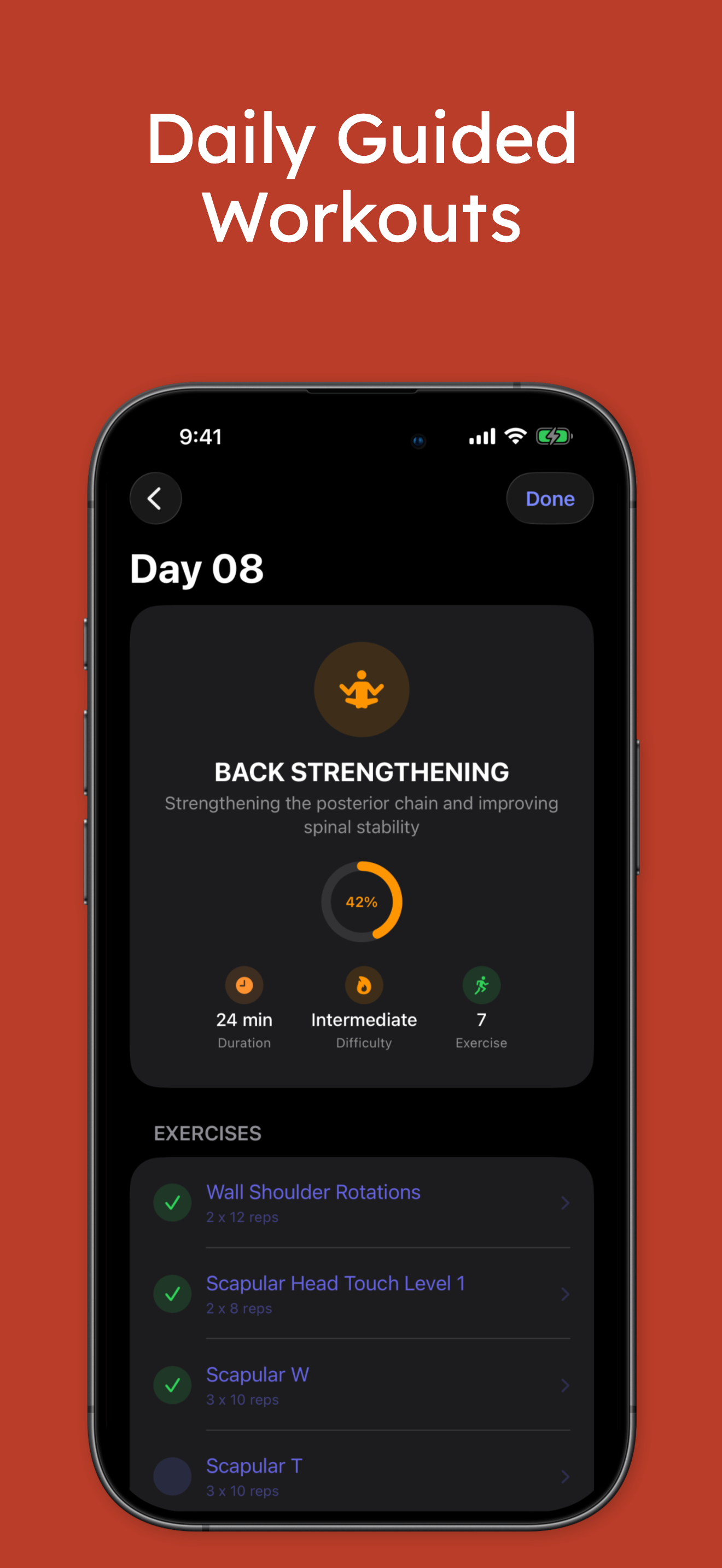 Posturist exercise detail screen