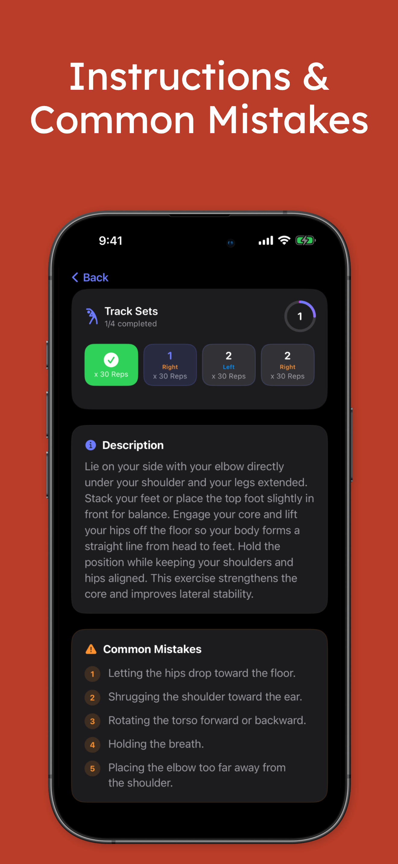 Posturist workout day screen