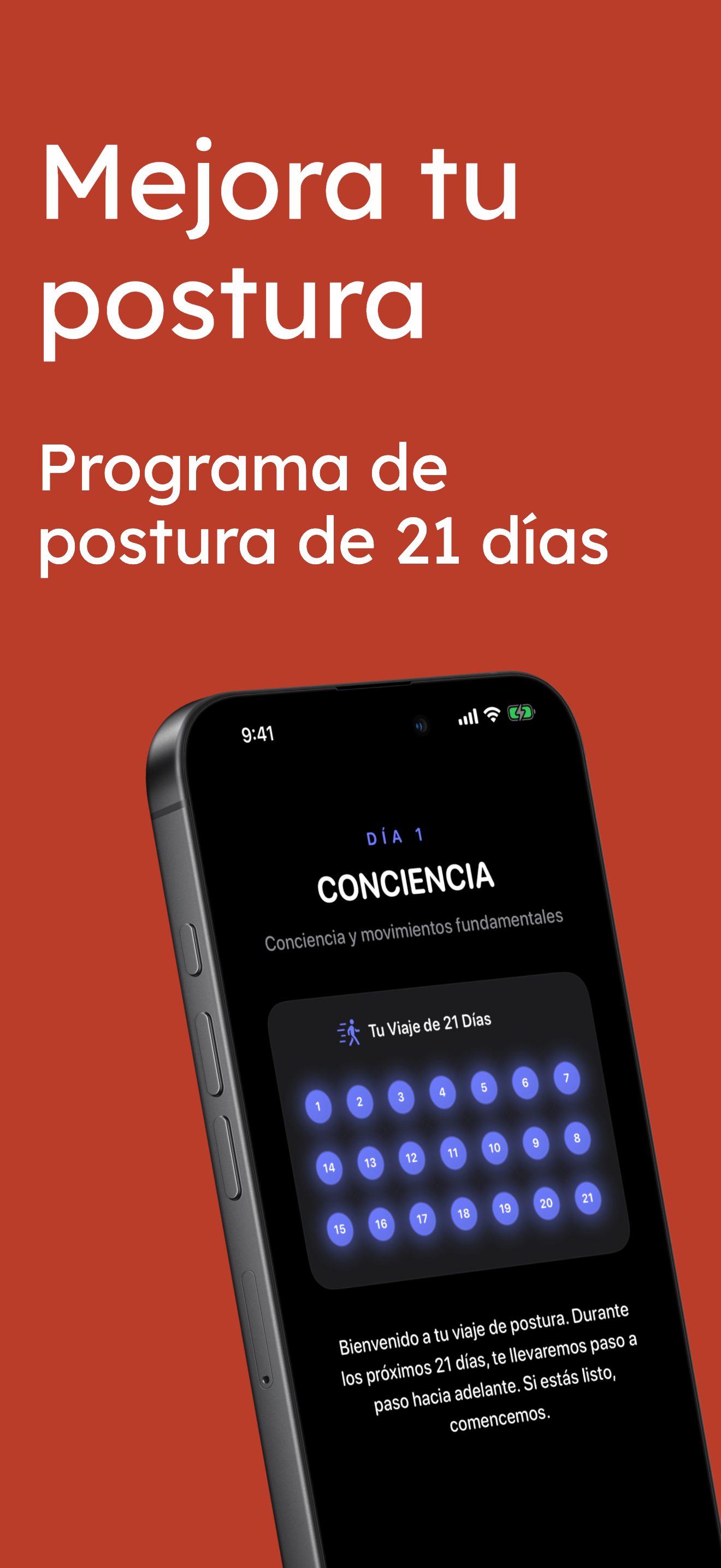 Vista general del reto de 21 días de Posturist